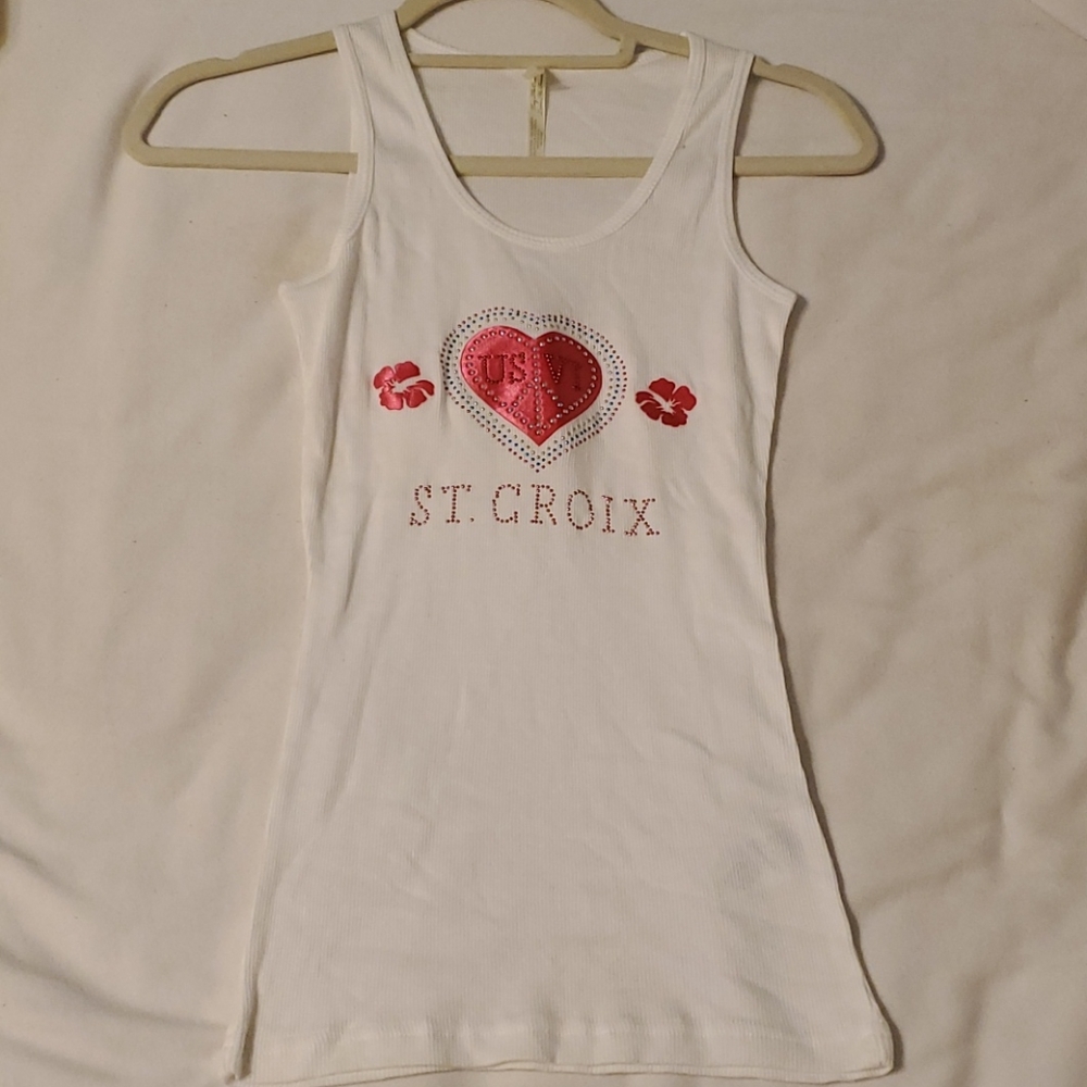 White exist tank top